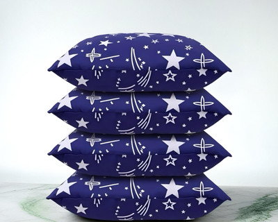 SOFT SNOOZE Soft Ultra Luxury Microfibre Abstract Sleeping Pillow Pack of 4(Blue)