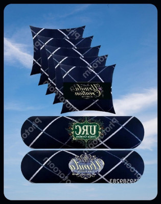 JAYOG ENTERPRISE 5 Cushion 2 Bolster Microfibre Stripes Bolster Pack of 7(Navy Blue)