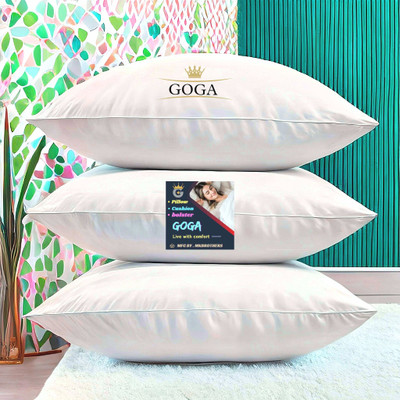 Texlux LUXURY Cotton Solid Sleeping Pillow Pack of 3(White)