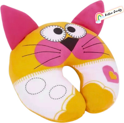 Kotton Candy Polyester Fibre Baby Pillow Pack of 1 Animals Cozy and Soft Cotton Filling for 0-9 Months(Yellow)