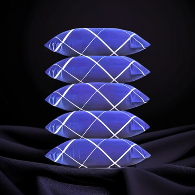 fulffystyl Microfibre Sleeping Pillow Pack of 5 Abstract luxury(Blue)