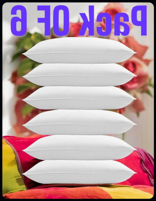 Urmila Creation White Pillow 6 Microfibre Solid Sleeping Pillow Pack of 6(White)