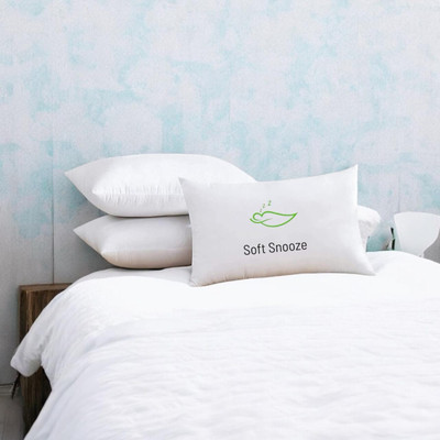 SOFT SNOOZE Soft Luxury Microfibre Solid Sleeping Pillow Pack of 3(White)