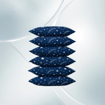 CATHROL Polyester Fibre Sleeping Pillow Pack of 6 Abstract 6 Pillows(Blue)