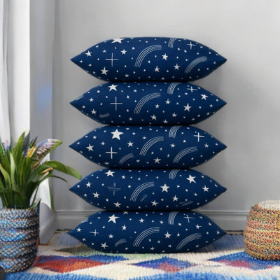 CATHROL Microfibre Abstract Sleeping Pillow Pack of 5(Blue)