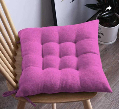 Texlux Microfibre Solid Chair Pad Pack of 1(Multicolor)