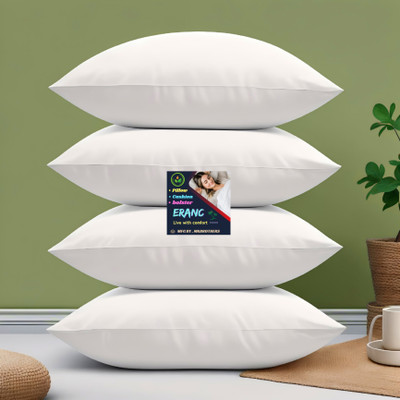 ERANC LUXURY Polyester Fibre Abstract Sleeping Pillow Pack of 4(White)