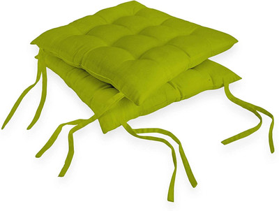 Barbican Microfibre Solid Chair Pad Pack of 2(Green)