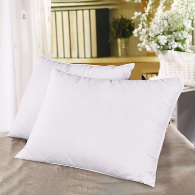 GKM Microfibre Sleeping Pillow Pack of 2 Solid(White)