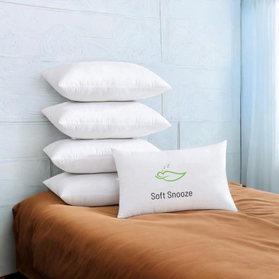 SOFT SNOOZE Microfibre Sleeping Pillow Pack of 5 Solid Luxury(White)
