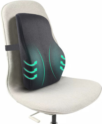 Sleepsia Orthopedic Lumbar Support Cushion - Designed for Back Pain Relief- Memory Foam Solid Lumbar Pillow Pack of 1(Black)