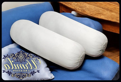 JAYOG ENTERPRISE Round Microfibre Solid Bolster Pack of 2(White)