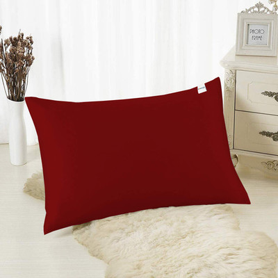 HOMESTIC by Kuber Industries Microfibre Solid Sleeping Pillow Pack of 1(Maroon)