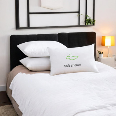 SOFT SNOOZE Microfibre Sleeping Pillow Pack of 3 Solid Soft Luxury(White)