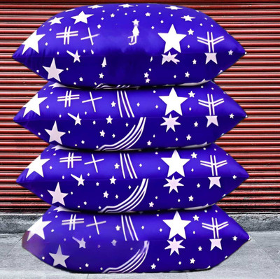 fulffystyl Microfibre Sleeping Pillow Pack of 4 Abstract SOFT(Blue)