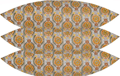GKM Microfibre Floral Sleeping Pillow Pack of 3(Yellow)