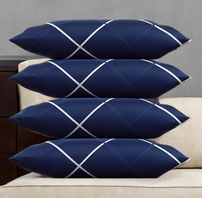 Urmila Microfibre Sleeping Pillow Pack of 4 Solid LUXURY(Blue)