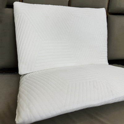 Jazkaa Pillow Memory Foam Stripes Sleeping Pillow Pack of 1(White)