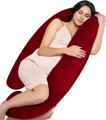 Hundur Store Microfibre Solid Pregnancy Pillow Pack of 1(Maroon)