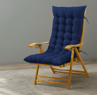 SOFT SNOOZE Microfibre Chair Pad Pack of 1 Solid Soft(Blue)