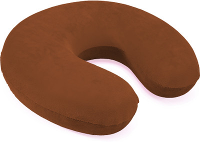 Mom's Moon Multipurpose Neck pillow Microfibre Solid Travel Pillow Pack of 1(Brown)