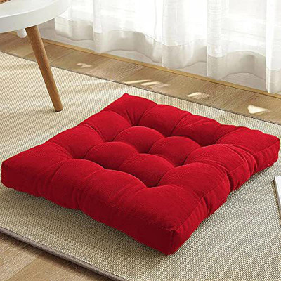 The Purple Tree Microfibre Solid Cushion Pack of 1(Red)