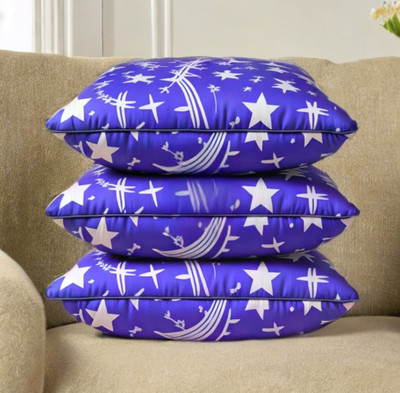 YPOLOIPO LUXURY Polyester Fibre Abstract Sleeping Pillow Pack of 3(Blue)