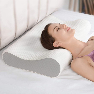araami BED SLIPPING MEMORY FOAM ORTHOPEDIC MEDICAL CONTONER PILLOW AND CUSHION Memory Foam Solid Orthopaedic Pillow Pack of 1(Grey)