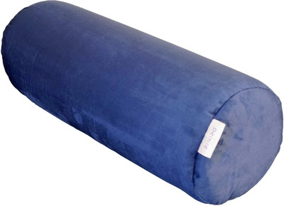 RINIPO Velvet Memory Foam Solid Bolster Pack of 1(Blue)