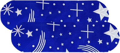 BHEBHA Microfibre Abstract Bolster Pack of 2(blue 153)