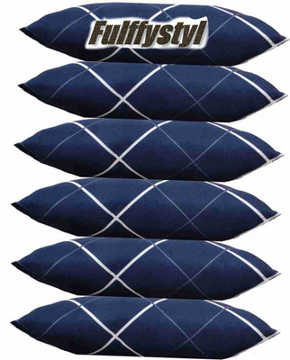 fulffystyl SOFT Microfibre Solid Sleeping Pillow Pack of 6(Blue)