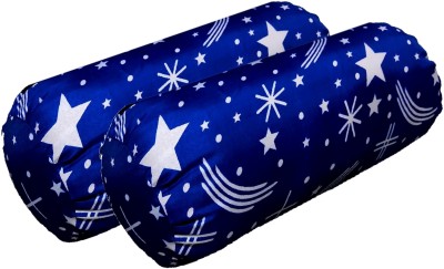 Swikon star Microfibre Geometric Bolster Pack of 2(Blue1)