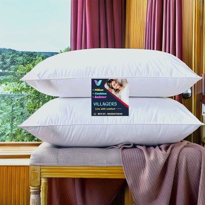 NKSNIMYSTORES LUXURY Polyester Fibre Abstract Sleeping Pillow Pack of 2(White)