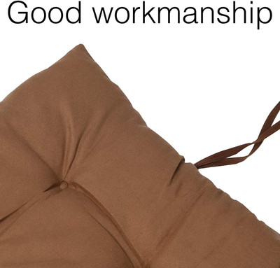 EVOL Microfibre Solid Chair Pad Pack of 1(Brown)