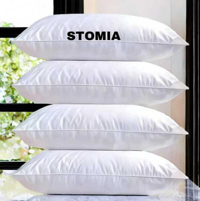 STOMIA STOMIA Polyester Fibre Abstract Sleeping Pillow Pack of 4(White)