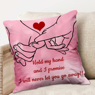 ME&YOU Microfibre Cushion Pack of 1 Quotes Gift & Home Decor(Pink, Red)