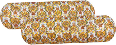 Changers Microfibre Bolster Pack of 2 Floral Round Bolster(Yellow)
