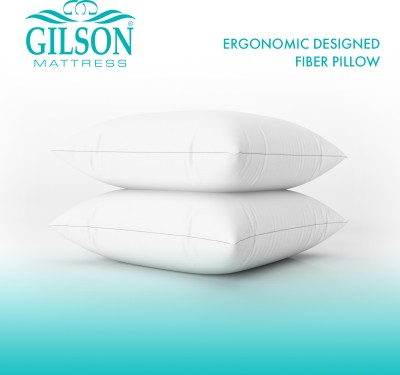 Gilson Ergonomic Designed 16x24 Inch Polyester Fibre Solid Sleeping Pillow Pack of 2(White)