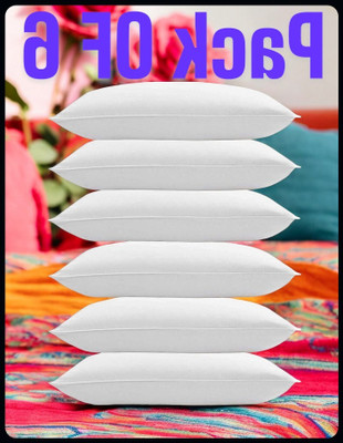 JAYOG ENTERPRISE White Pillow 6 Microfibre Solid Sleeping Pillow Pack of 6(White)