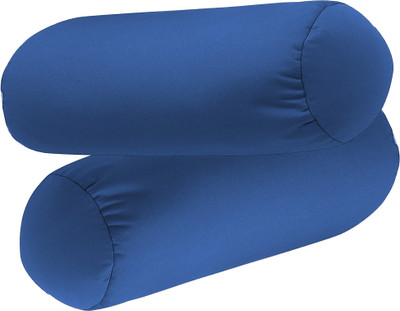 Jaipurlinen Microfibre Solid Bolster Pack of 4(Blue)