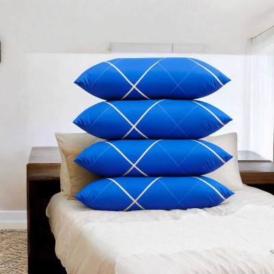 JBM BROTHER KUIHOME Polyester Fibre Sleeping Pillow Pack of 4 Solid(Blue)