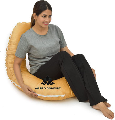 ag pro comfort C-Shape Microfibre Solid Pregnancy Pillow Polyester Fibre Solid Pregnancy Pillow Pack of 1(Yellow)
