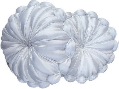 Pillowwala Charming Look Microfibre Solid Cushion Pack of 2(White)