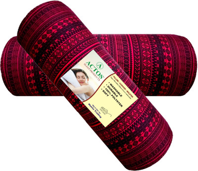ACTOS Microfibre Abstract Bolster Pack of 2(Maroon)