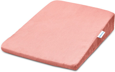 Cherilo Standard Elevated Wedge Pillow for Baby Crib & Mattress, Memory Foam Solid Baby Pillow Pack of 1(Peach)