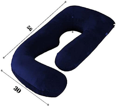ANVANSA ultra soft j shaped pillow Microfibre, Polyester Fibre Solid Pregnancy Pillow Pack of 1(Dark Blue)