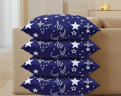 Regnar Polyester Fibre Sleeping Pillow Pack of 4 Floral Ultra Soft Luxury(Blue)