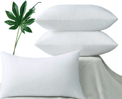 LIPONOS LUXURY Polyester Fibre Solid Sleeping Pillow Pack of 3(White)