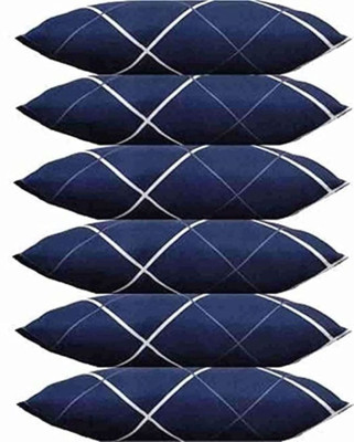 STOMIA Polyester Fibre Sleeping Pillow Pack of 6 Solid(Blue)