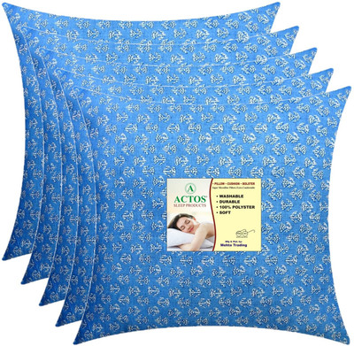 ACTOS Microfibre Floral Cushion Pack of 5(Light Blue)